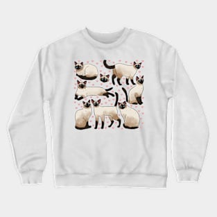 Cute Siamese cat illustration Crewneck Sweatshirt